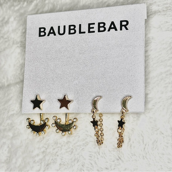 Baublebar Cosmic Couple Earring Set 14K Gold New - Picture 4 of 5